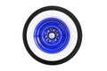 Blue retro wheel. 3D render Royalty Free Stock Photo