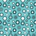 Blue spheres abstract vector seamless painterly pattern print background design