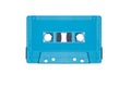 Blue retro mock up cassette tape isolated on white background with clipping path Royalty Free Stock Photo