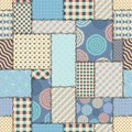 Blue retro patchwork