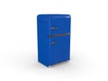 Blue retro refrigerator