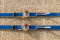 Blue Retro skis from sixties Royalty Free Stock Photo