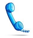 Blue retro telephone