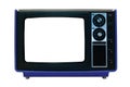 Blue Retro TV Isolated with Clipping Paths