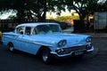 Blue retro vintage car-taxi. Havana, Cuba