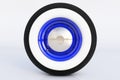 Blue retro wheel. 3D render Royalty Free Stock Photo