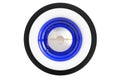 Blue retro wheel. 3D render Royalty Free Stock Photo