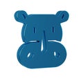 Blue Rhinoceros icon isolated on transparent background. Animal symbol.