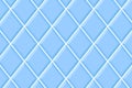 Blue rhombus tile seamless pattern. Interior or exterior diamond mosaic surface. Bathroom or toilet ceramic wall or