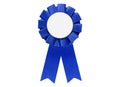 Blue ribbon award tag for sales, sports, retail to display best Royalty Free Stock Photo