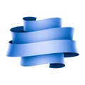Blue ribbon banner on white background Royalty Free Stock Photo