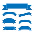 Blue ribbon banners set blank for decoration Royalty Free Stock Photo