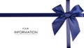 Blue ribbon bow gift pattern Royalty Free Stock Photo