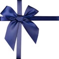 Blue ribbon bow gift Royalty Free Stock Photo