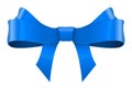 Blue ribbon bow Royalty Free Stock Photo