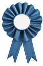 Blue ribbon first place award, set against a white background. Royalty Free Stock Photo