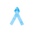 Blue ribbon symbolic for prostate cancer awareness campaign and men`s health in November month