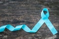 Blue ribbon symbolic of prostate cancer awareness campaign and men`s health in November month