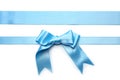 Blue ribbons with bow on white background Royalty Free Stock Photo