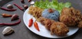 Blue Rice and Fried Chicken