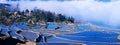 Blue rice terraces panorama of yuanyang