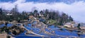 Blue rice terraces of yuanyang Royalty Free Stock Photo