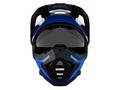 Blue rider helmet for race with black or white accesories on a white background 3d rendering Royalty Free Stock Photo