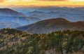 Blue Ridge Mountains Cowee Overlook Sunset Royalty Free Stock Photo