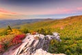 Blue Ridge Mountains landscape at Linn Cove Viaduct and Grandfather Mountain Royalty Free Stock Photo