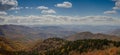 Blue Ridge mountains in late autumn color panorama landscape Royalty Free Stock Photo