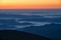 Blue ridge mountains scenic sunrise, north carolina Royalty Free Stock Photo