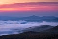 Blue ridge mountains scenic sunrise, north carolina Royalty Free Stock Photo