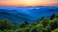Blue Ridge Mountains Sunset Landscape View Royalty Free Stock Photo