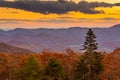 Blue Ridge Mountains at Sunset in North Georgia Royalty Free Stock Photo
