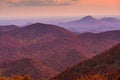 Blue Ridge Mountains at Sunset in North Georgia Royalty Free Stock Photo