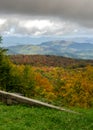 Blue Ridge Parkway Guard Rail in Fall Vertical