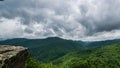 Blue Ridge Parkway mountain overlook on stormy day