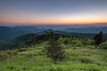 Scenic drive from Lane Pinnacle Overlook on Blue Ridge Parkway , zoom at top of mountain.