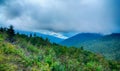 Blue Ridge Parkway National Sunrise Scenic Mountains summer Royalty Free Stock Photo