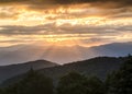 Blue Ridge Parkway NC Golden Sunset Landscape