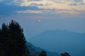 Blue ridge parkway scenic landscape appalachian Mountains Ridges sunrise layers over great smoky Himalayan mountains range Royalty Free Stock Photo