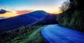 Blue Ridge Parkway summer Appalachian Mountains Sunrise Royalty Free Stock Photo