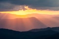 Blue Ridge Parkway Sunset Over Clingman's Dome NC Royalty Free Stock Photo