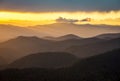 Blue Ridge Parkway Sunset Southern Appalachian Mountains Scenic Nature Landscape Royalty Free Stock Photo