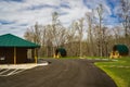 Pod Cabins and Bathhouse at Explore Park, Roanoke, Virginia, USA