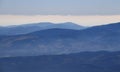 Blue ridges of Low Tatra from Lomnicky peak, High Tatra