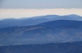 Blue ridges of Low Tatra from Lomnicky peak, High Tatra Royalty Free Stock Photo