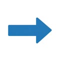 Blue rightward arrow on transparent background Royalty Free Stock Photo