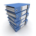 Blue ring binders on a pile Royalty Free Stock Photo