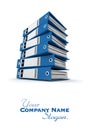 Blue ring binders on a pile Royalty Free Stock Photo